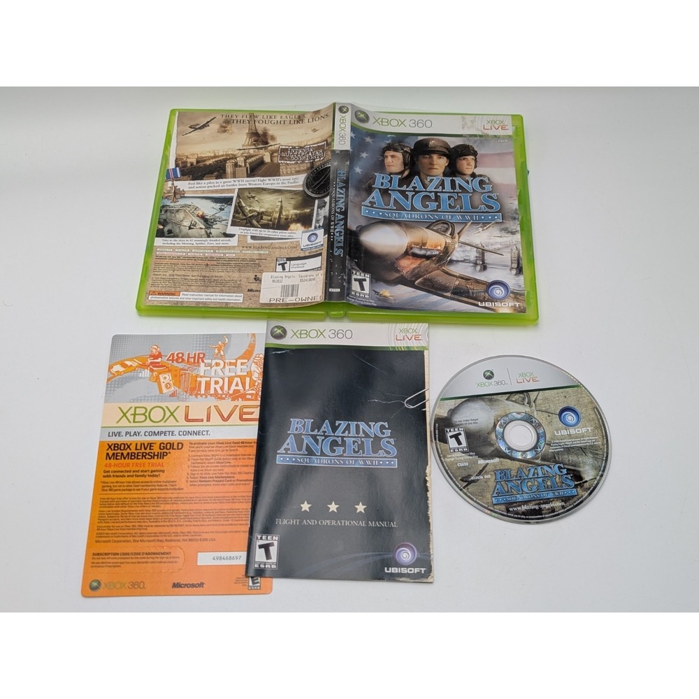 Blazing Angels: Squadrons of WWII Xbox 360 Complete W/ Xbox Gold Card Unused